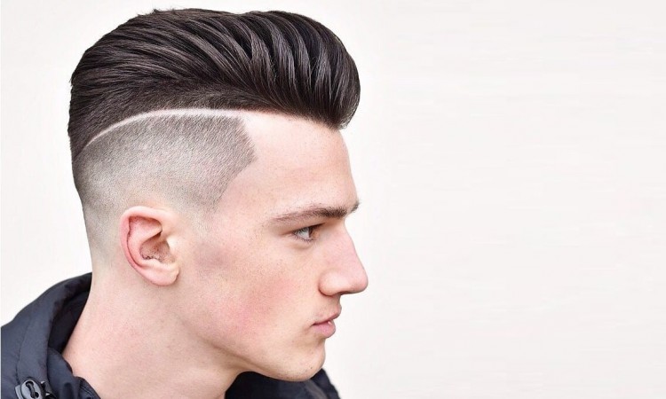 Des coupes de cheveux masculines dégradées avec une rayure pour vous inspirer