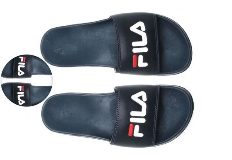 CHAUSSONS SLIDE BLEU MARINE FILA