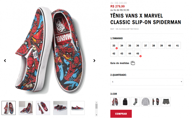 Vans x Marvel Classic Slip-On Spiderman chaussures