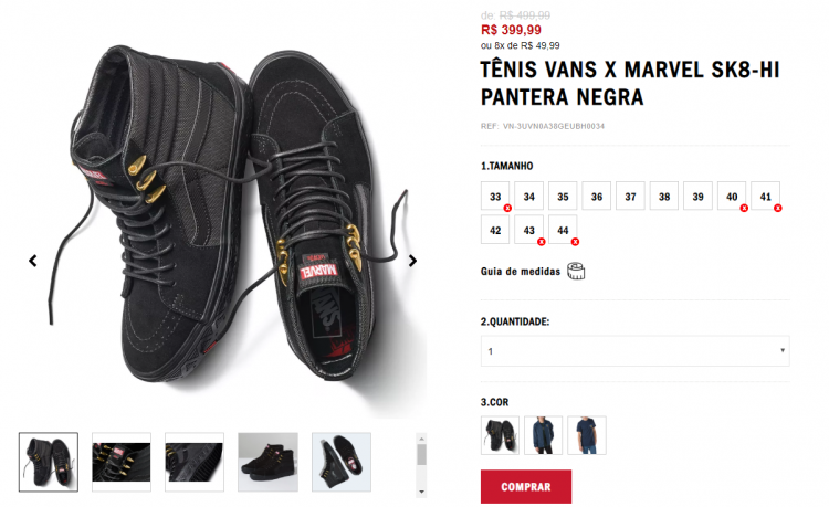 Baskets Vans x Marvel SK8 panthère noire