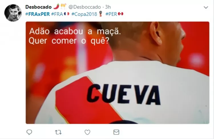 Memes da vitória da França em cima de Peru