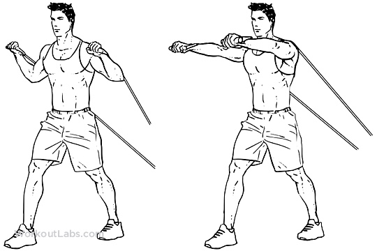 exercices de musculation à domicile extenseur élastique